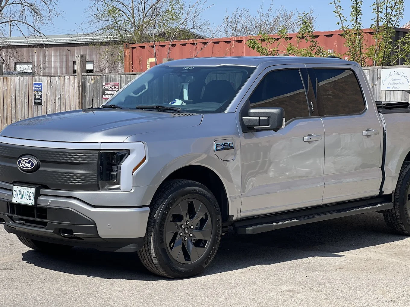 Silver F-150 Lightning with tint and protection