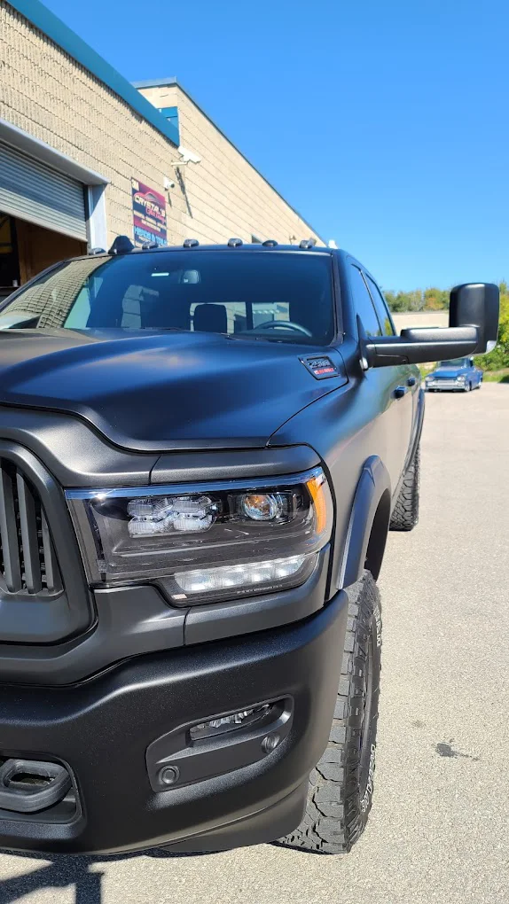 Truck with tinted headlights